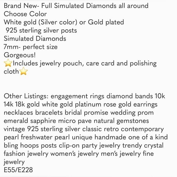 #32 Gold Micro Pave Stud Earrings - Picture 9 of 9